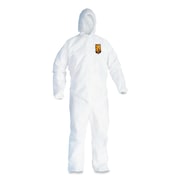 KLEENGUARD A45 Liquid/Particle Protection Surface Prep Coveralls, Hood, Elastic Wrist/Ankles, 4XL, White, 25PK KCC41509